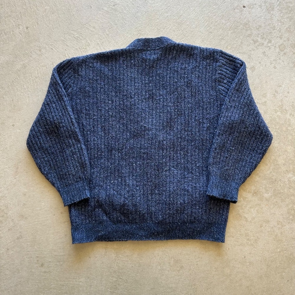 Vintage 90s Tidewater Traders Cardigan Sweater Size XL Navy Blue Wool Button USA - Picture 4 of 5